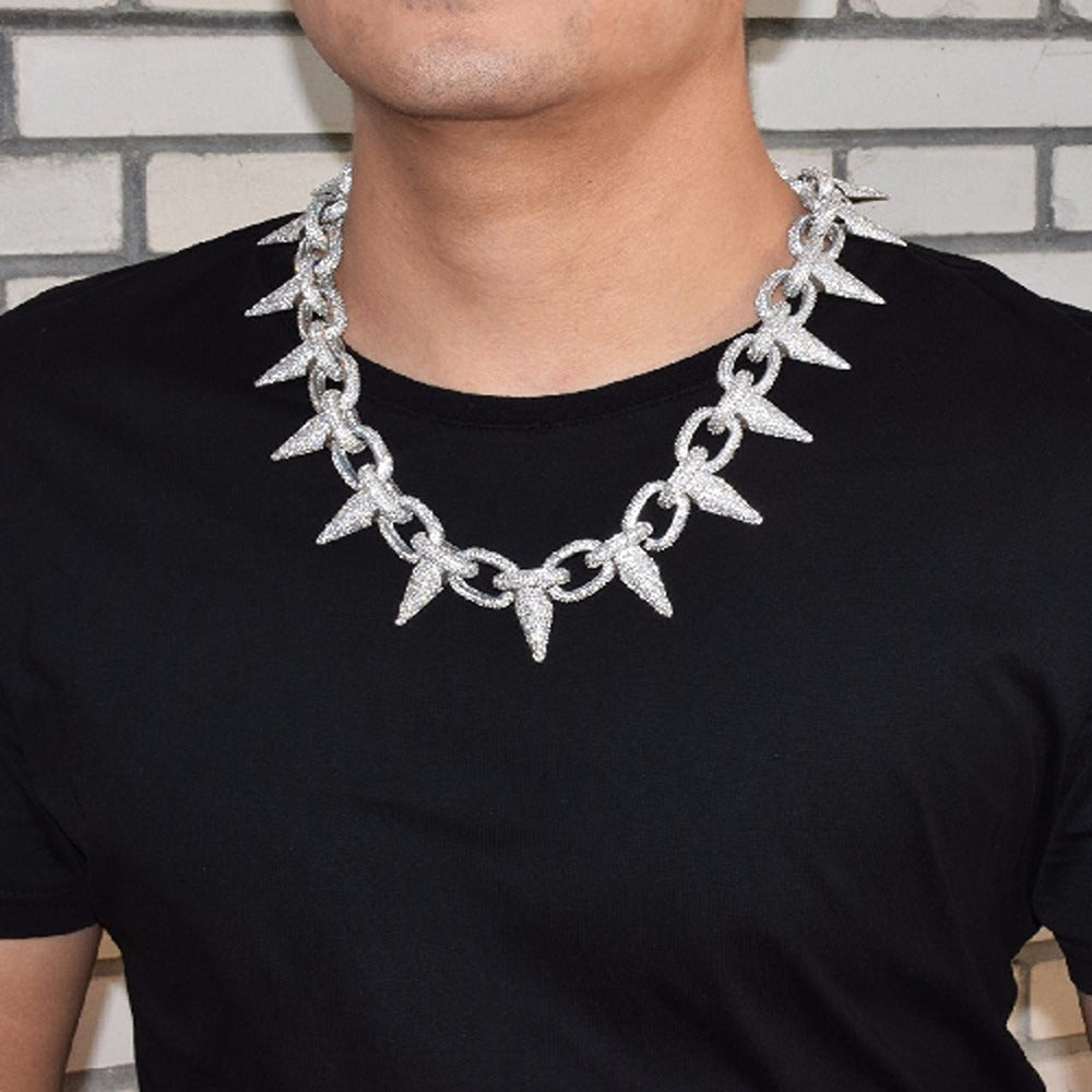 Punk Rivet Iced Out Chain Moissanite Luxury Hip Hop Chain