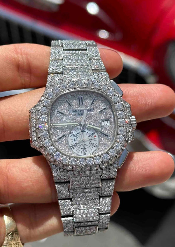 VVS1 Shine Luxury Full iced Out Moissanite Automatic Movement Patek Watch for Men's