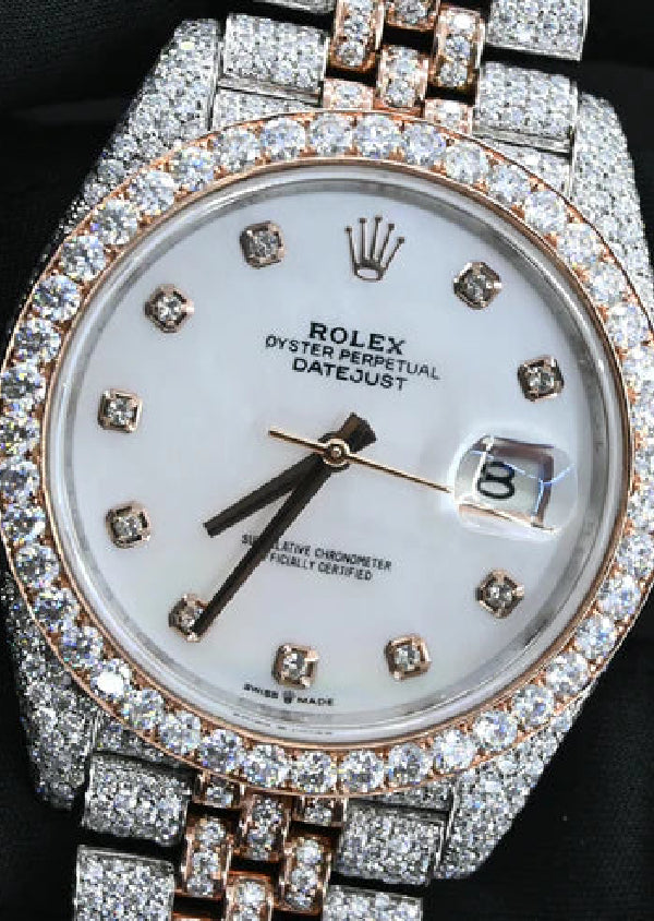 Datejust Rolex Iced Out Hip Hop Luxury Dual Tone Watches