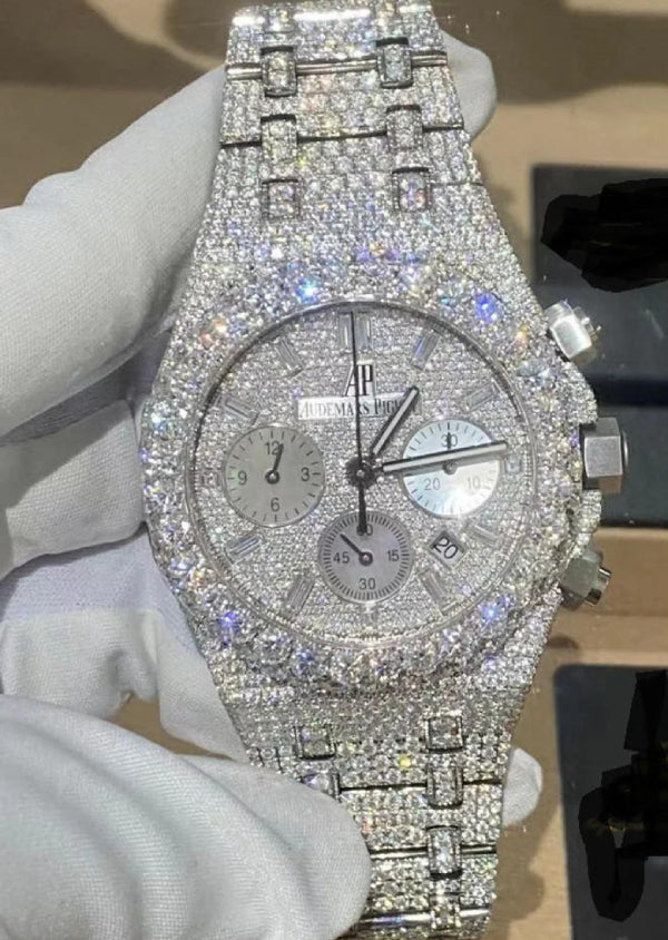 Moissanite Diamond Watch for Men's Iced Out Hip Hop Luxury Men's Watch