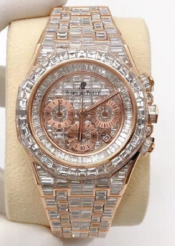 Baguette Cut Moissanite Diamond Watches for Men's