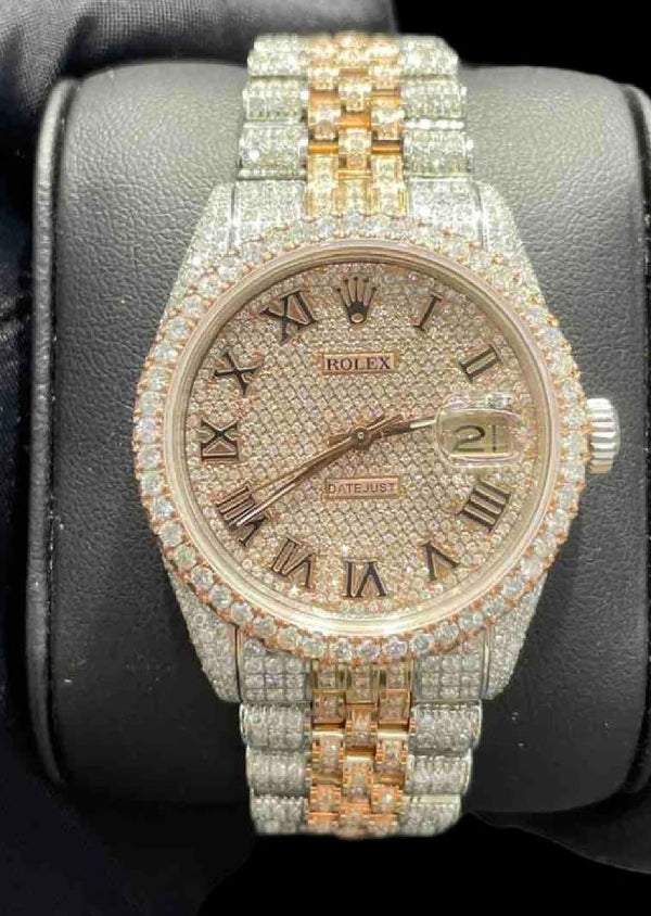 Iced Out Rolex Datejust Hip Hop Moissanite Diamond Watch