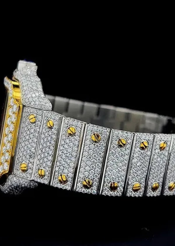 Iced Out Skeleton Dial Moissanite Diamond Watches for Men's