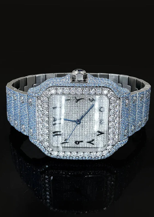 Iced Out Moissanite Diamond Hip Hop Luxury Cartier Watch for Him