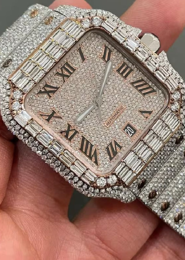 Iced Out Cartier Moissanite Diamond Customized Hip Hop Luxury Watches
