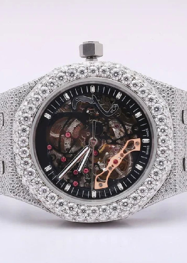Iced Out Skeleton Customized Moissanite Diamond Watch