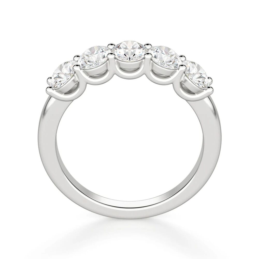 Oval Cut Moissanite Five Stone Eternity Band For Anniversary Gift