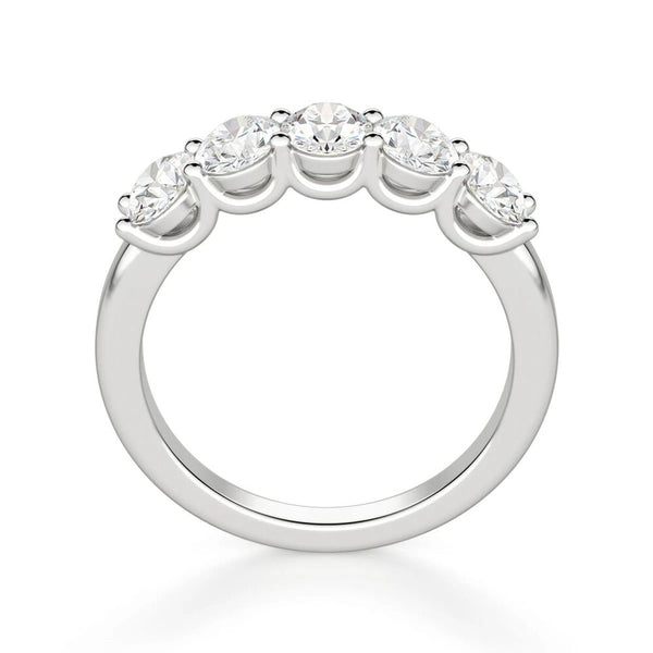 Oval Cut Moissanite Five Stone Eternity Band For Anniversary Gift