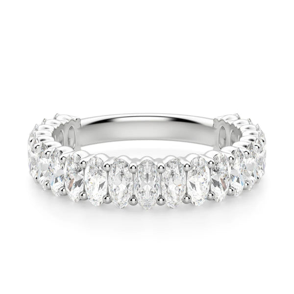 Moissanite Oval Cut Half Eternity Band For Anniversary Gift
