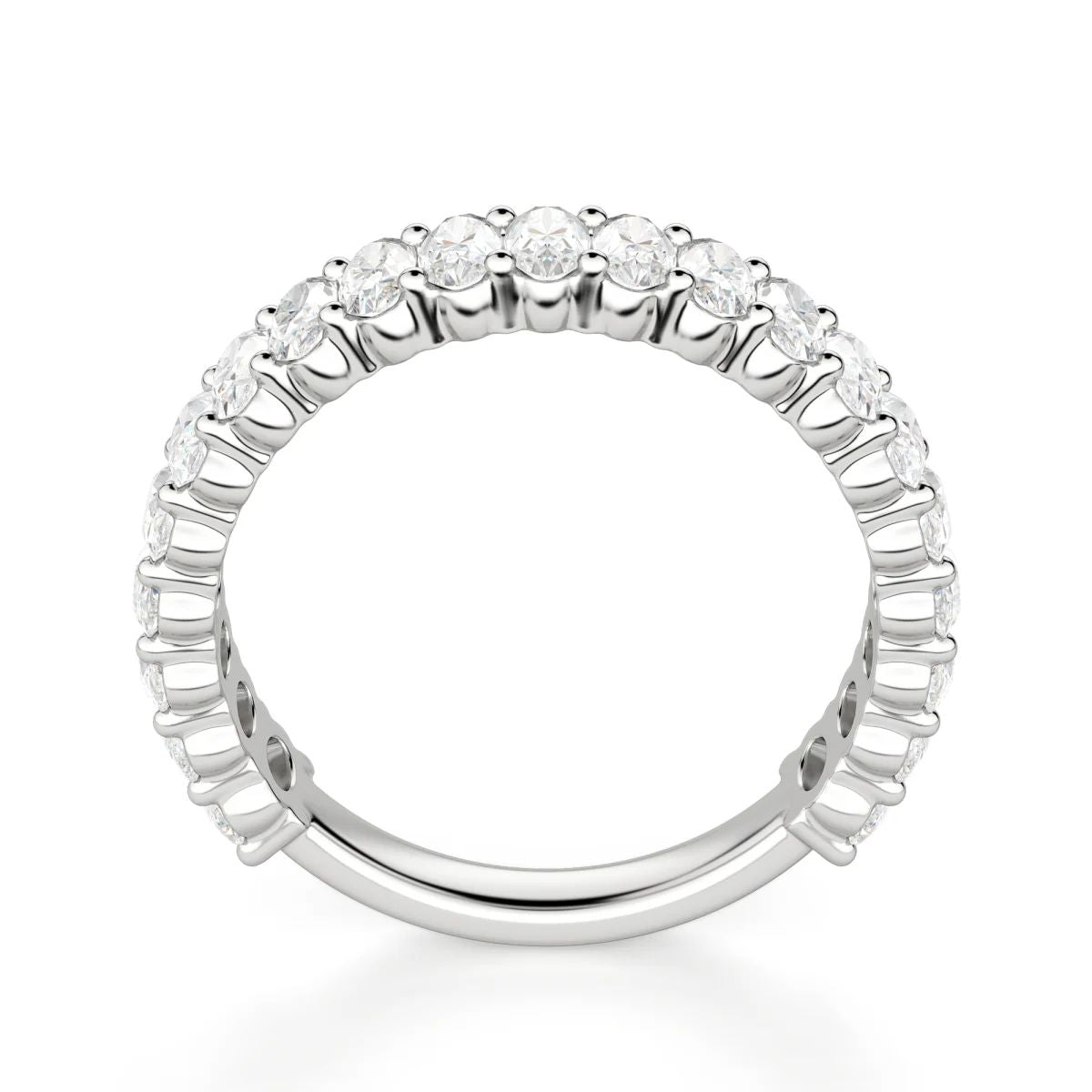 Oval Cut Semi Eternity Matching Wedding Band for Her