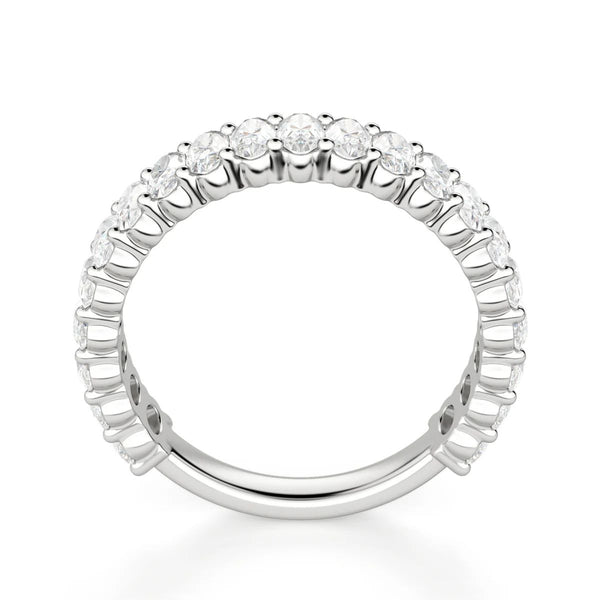 Moissanite Oval Cut Half Eternity Band For Anniversary Gift