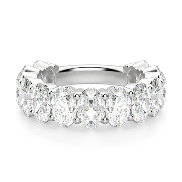 Oval Cut Semi Eternity Wedding Band