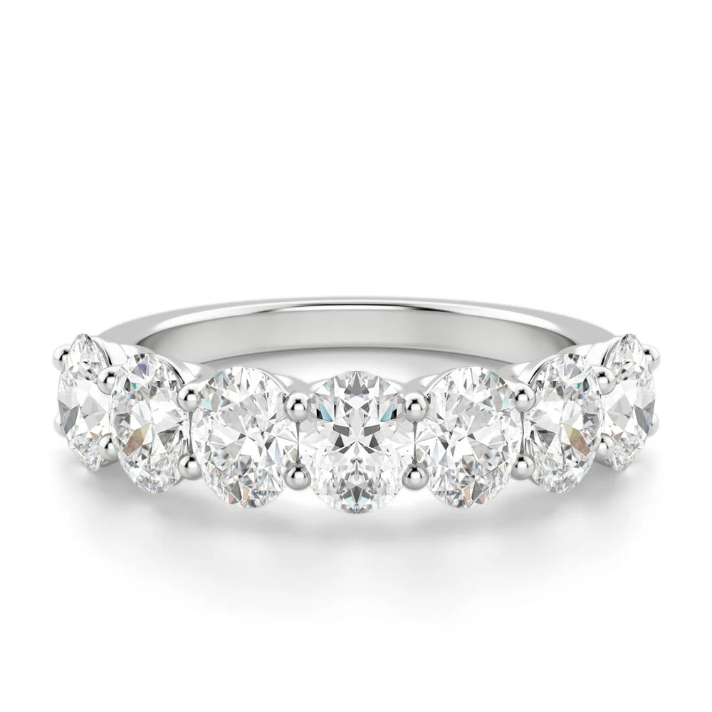 Oval Cut Seven Stone Moissanite Ring For Women