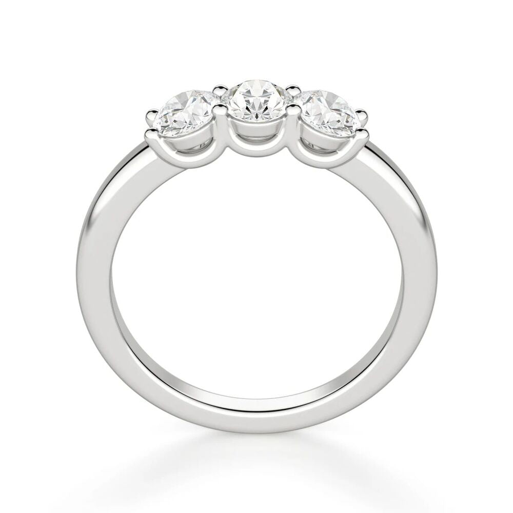 Oval Cut Moissanite Three Stone Eternity Wedding Band