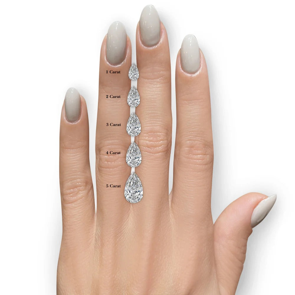 Moissanite Diamond Pear Cut 2CT Hidden Halo Bridal Ring Set