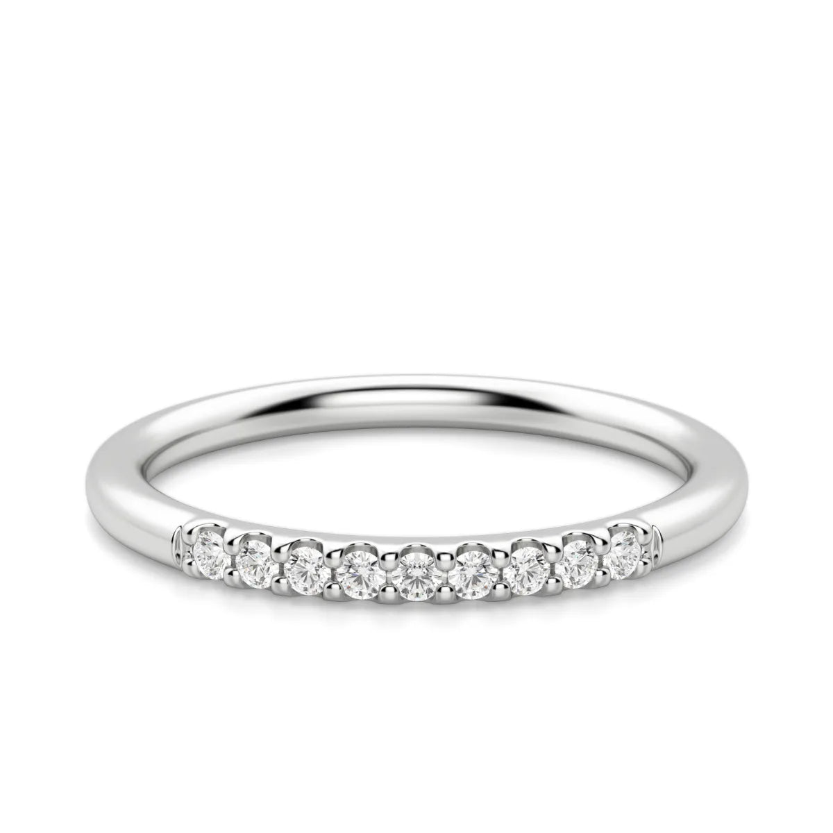 Round Cut Moissanite Diamond Pave Set Band