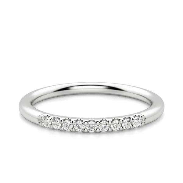 Round Cut Moissanite Diamond Pave Set Band