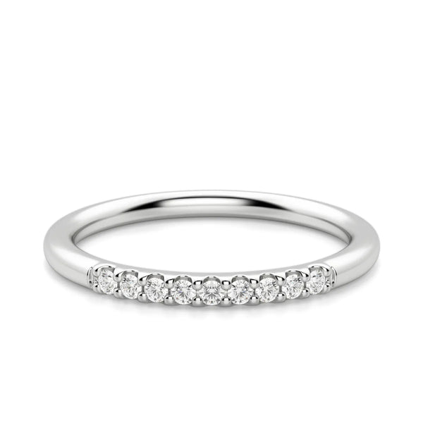VVS1 Moissanite Round Cut Half Eternity Wedding Ring