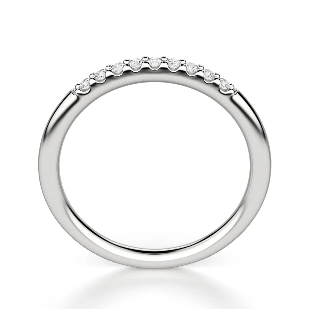 VVS1 Moissanite Round Cut Half Eternity Wedding Ring