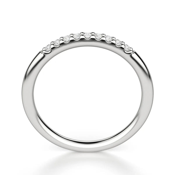 VVS1 Moissanite Round Cut Half Eternity Wedding Ring