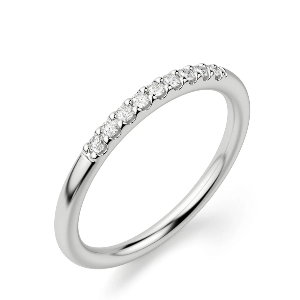 VVS1 Moissanite Round Cut Half Eternity Wedding Ring