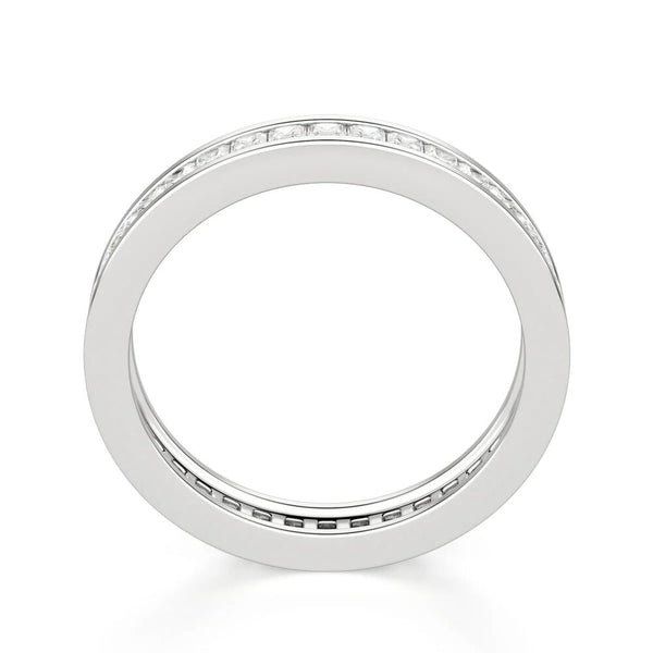 Princess Cut Channel Set Moissanite Wedding Band For Women