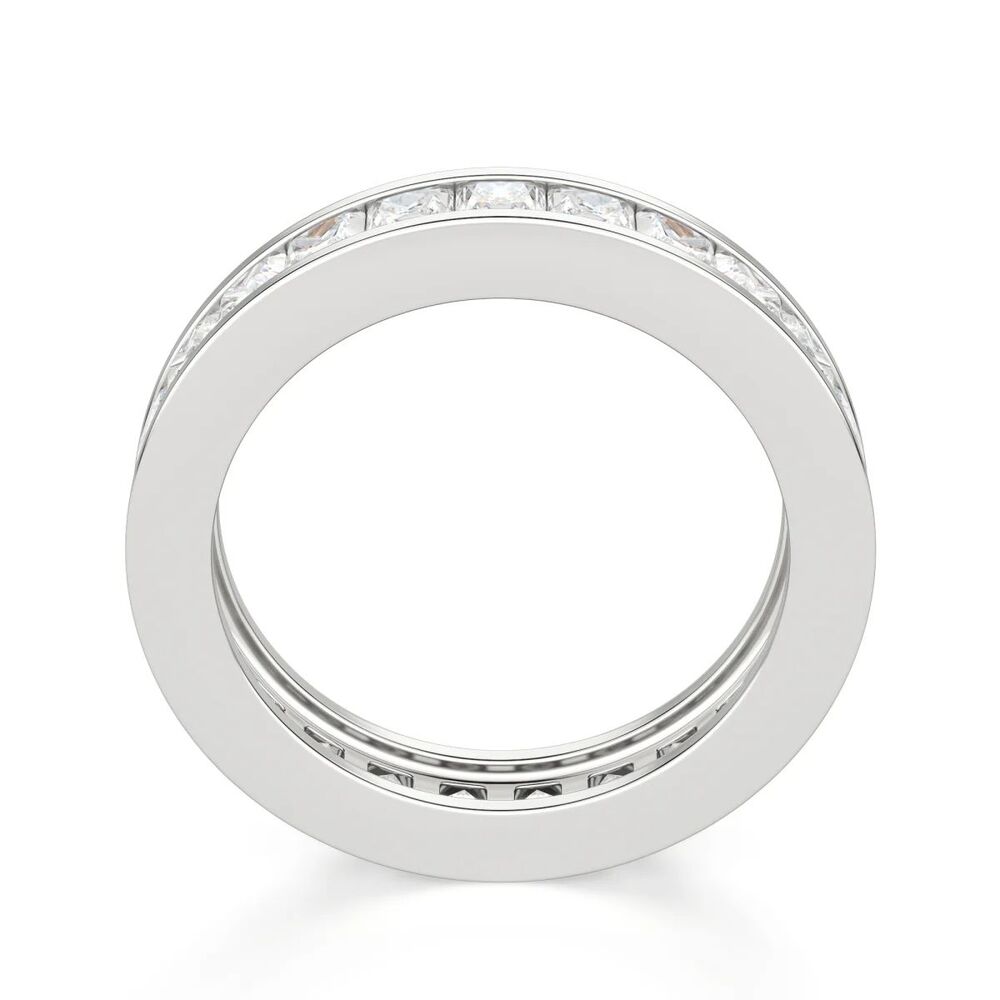 VVS1 Moissanite Princess Cut Channel Set Wedding Band