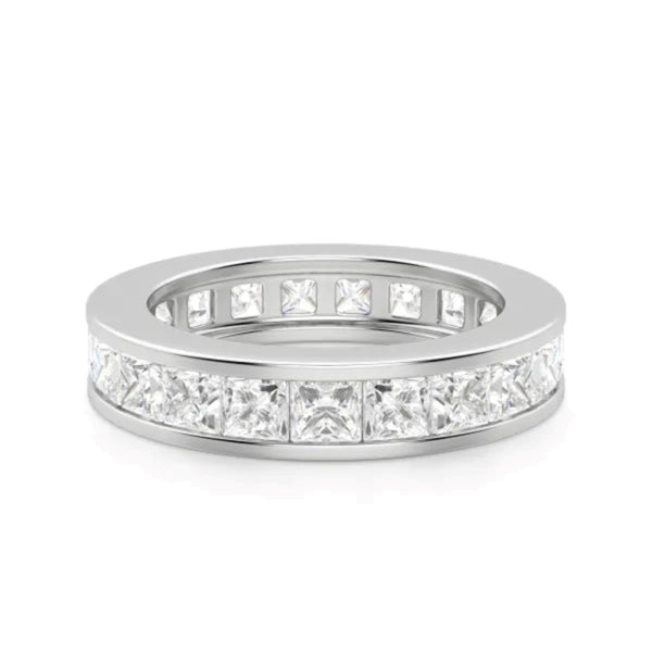 Princess Cut Channel Set Full Eternity Wedding Band