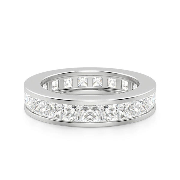 Princess Cut Moissanite Channel Set Wedding Band
