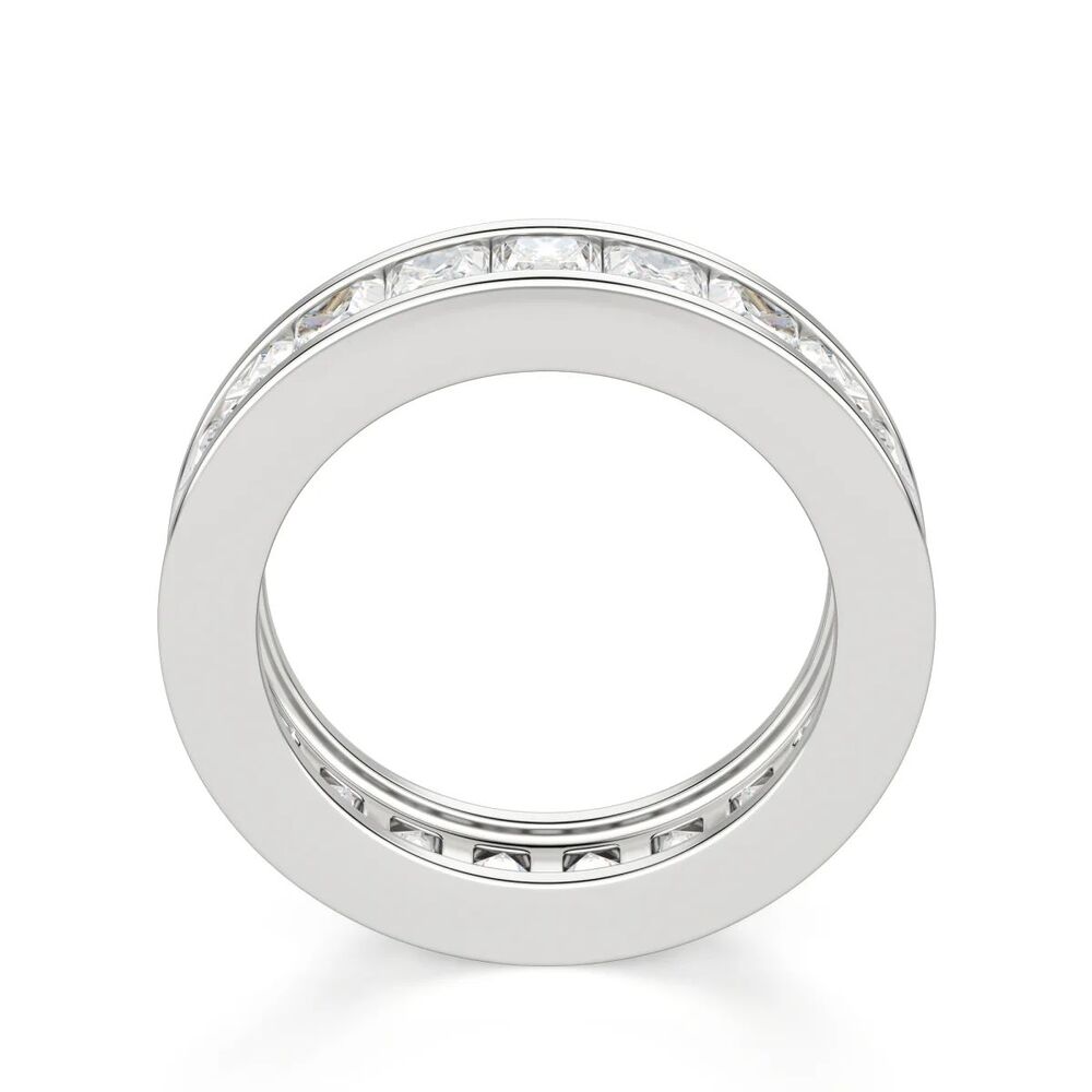 Princess Cut Moissanite Channel Set Wedding Band