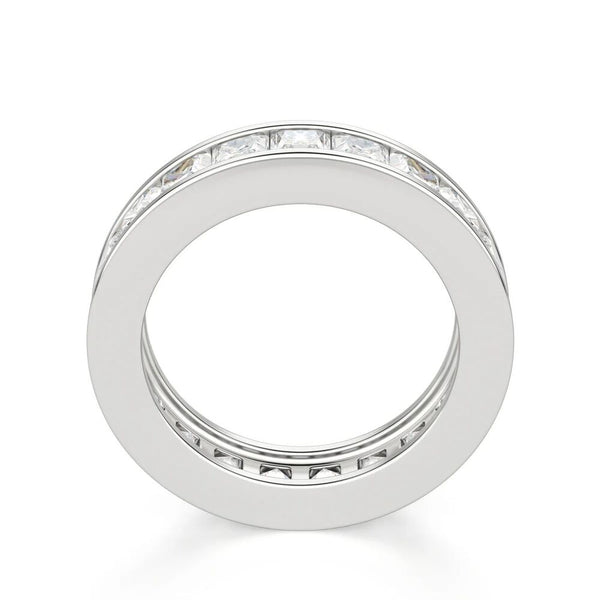 Princess Cut Moissanite Channel Set Wedding Band