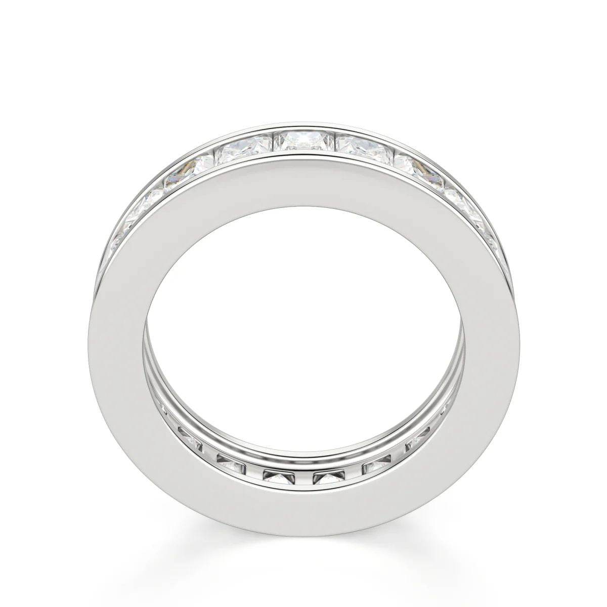 Princess Cut Channel Set Full Eternity Wedding Band