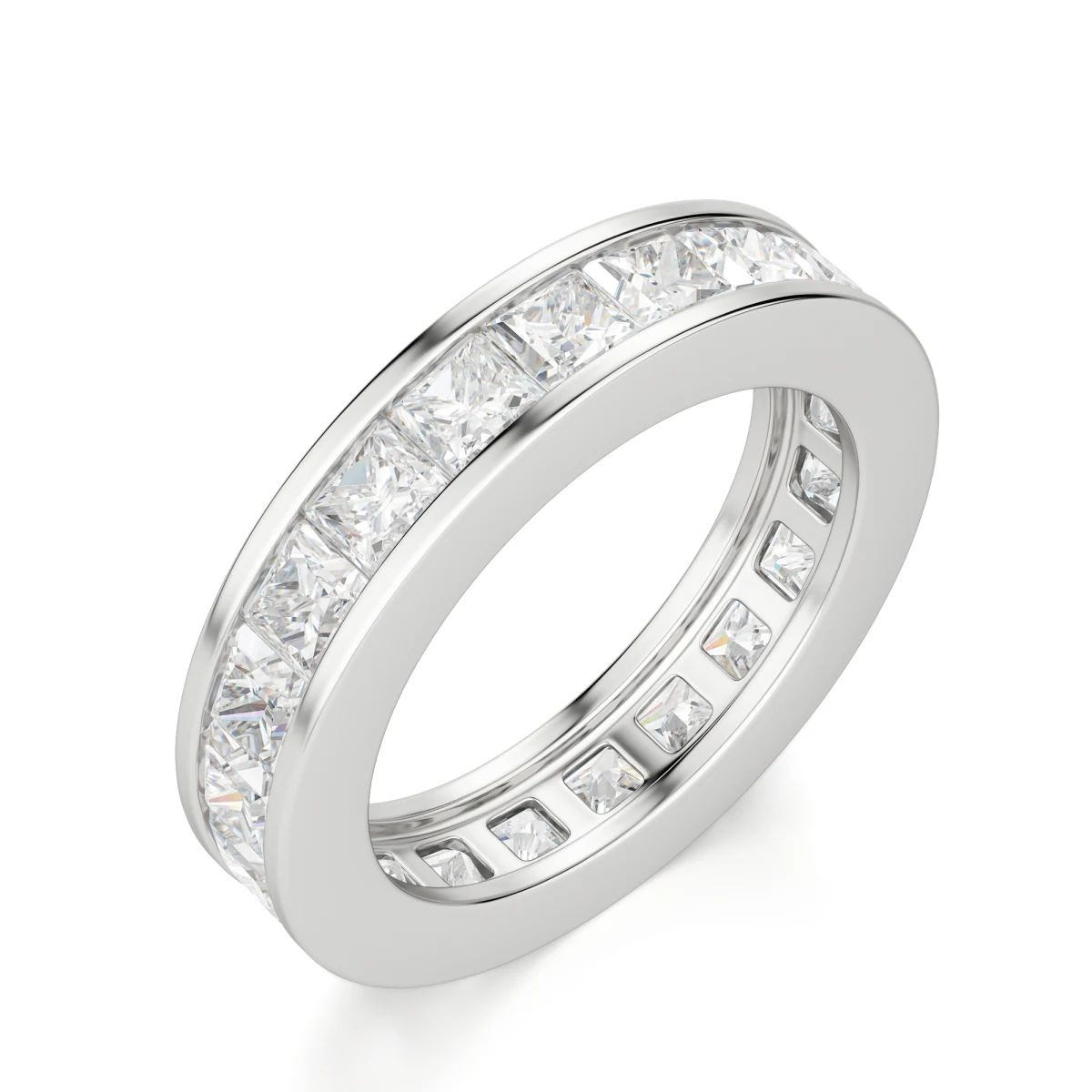 Princess Cut Channel Set Full Eternity Wedding Band