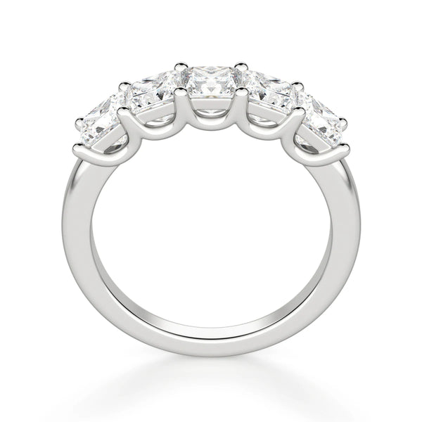 Princess Cut Five Stone Diamond Wedding Band