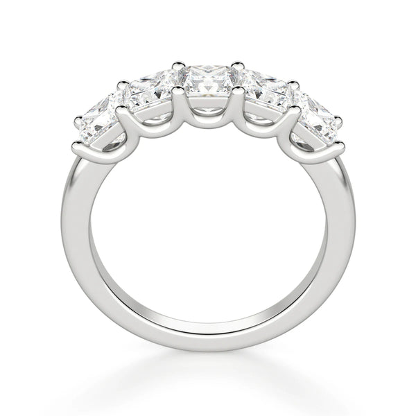 Princess Cut  Moissanite Five Stone Eternity Promise Band
