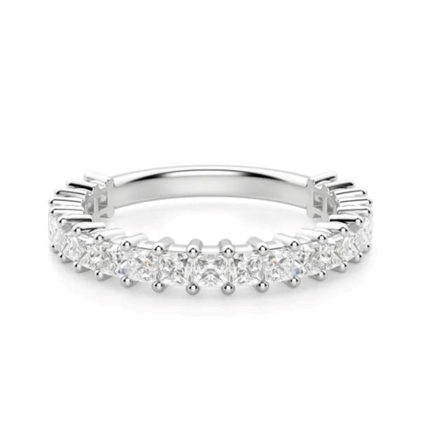 Princess Cut Moissanite Diamond Semi-Eternity Band
