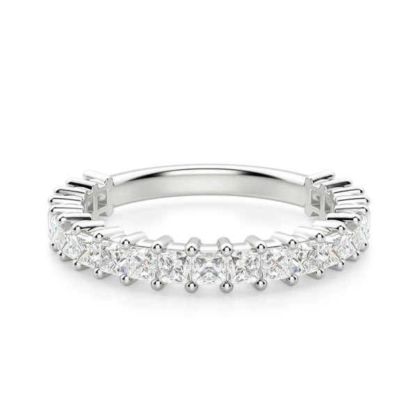 Princess Cut Semi Eternity Wedding Band for Her