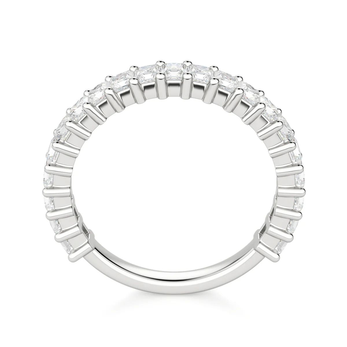 Princess Cut Semi Eternity Wedding Band for Her