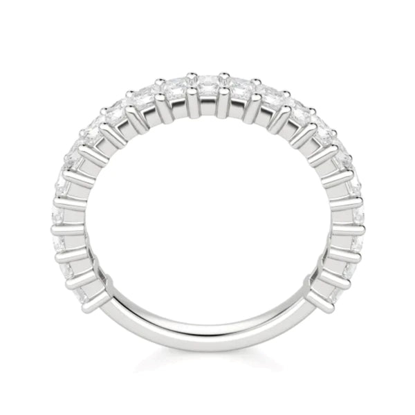 Princess Cut Moissanite Diamond Semi-Eternity Band