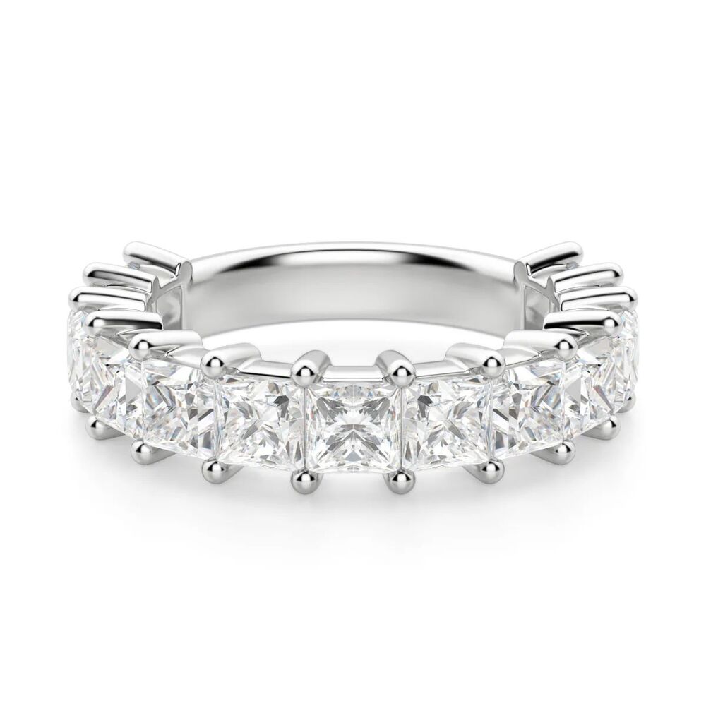 Princess Cut Semi Eternity Moissanite Wedding For Women