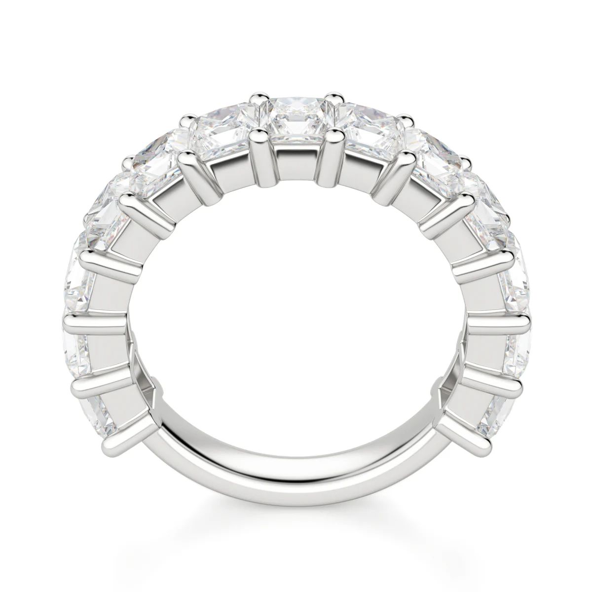 Princess Cut Semi Eternity Matching Wedding Band