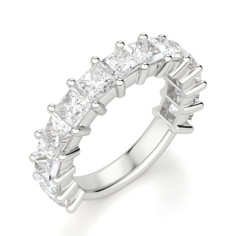 Princess Cut Semi Eternity Moissanite Wedding For Women