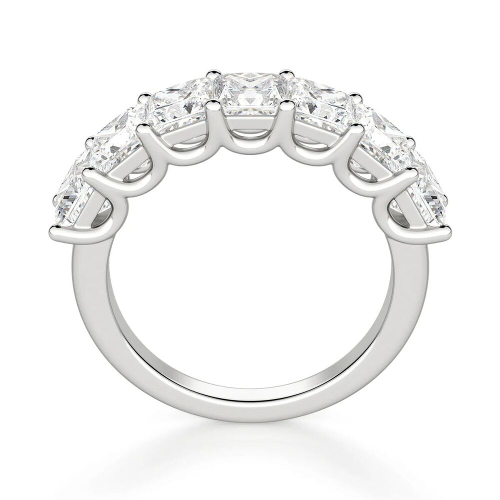 Princess Cut Moissanite Seven Stone Eternity Band For Anniversary Gift