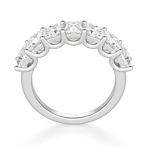 Princess Cut Moissanite Seven Stone Eternity Band For Anniversary Gift