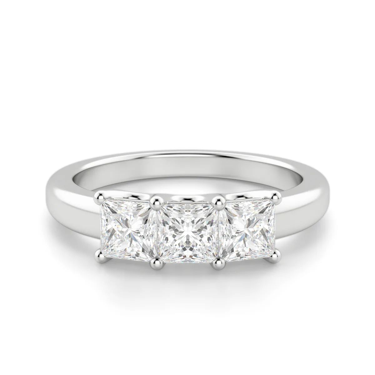 Princess Cut Three Stone Moissanite Wedding Anniversary Ring