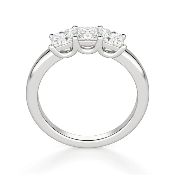 Princess Cut Moissanite Three Stone Promise Band For Her