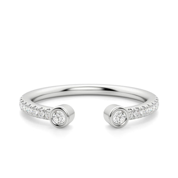 Round Cut Open Cuff Wedding Matching Band