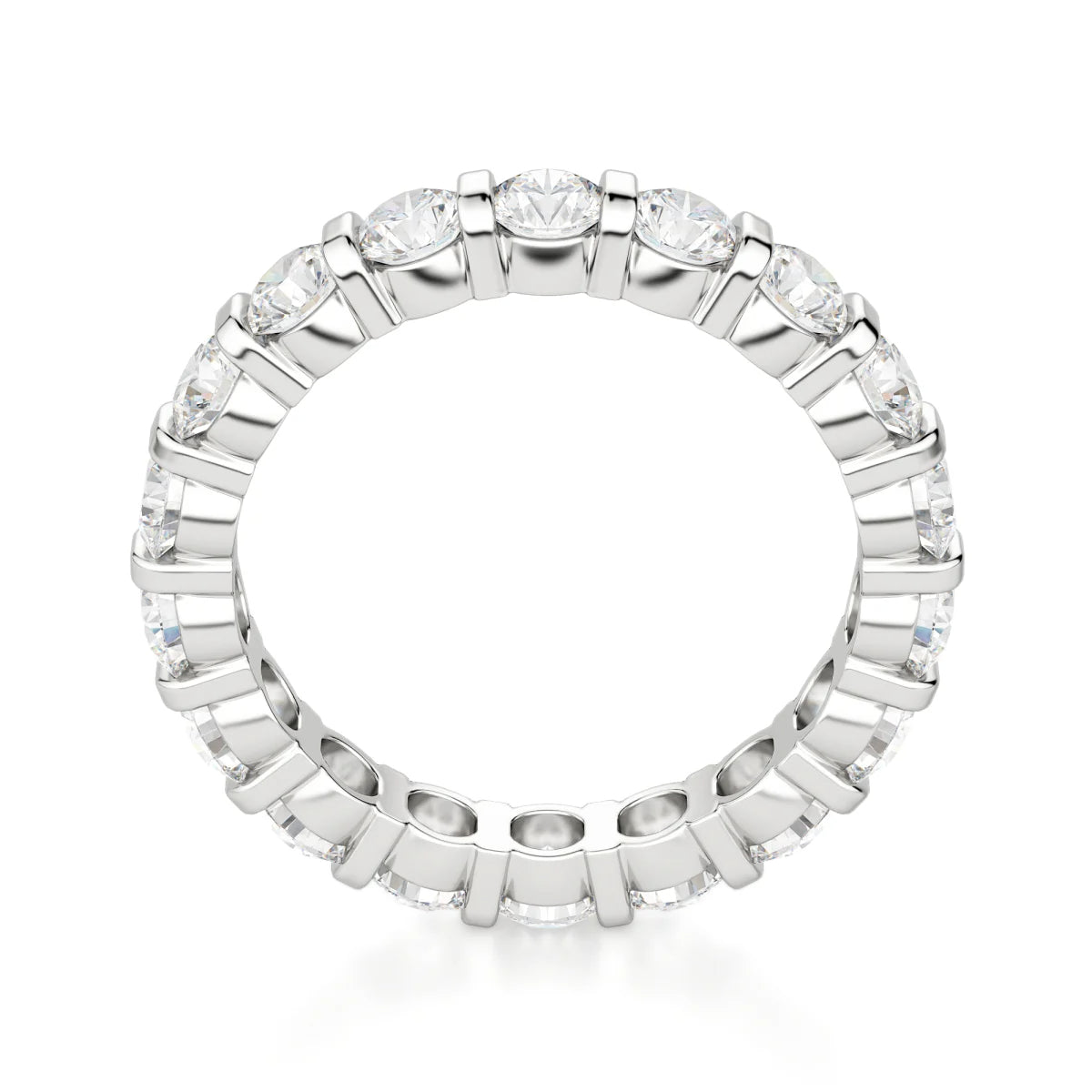 Round Cut Bar Set Full Eternity Wedding Band