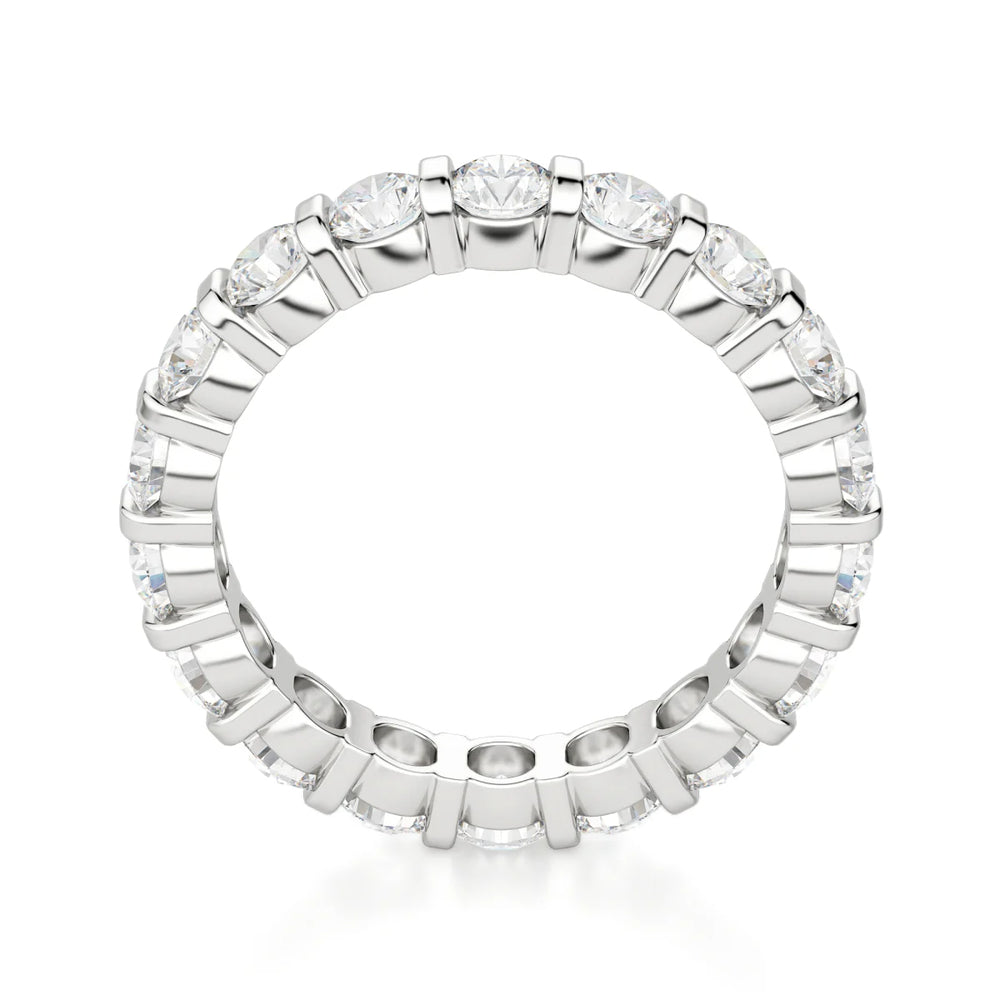 VVS1 Moissanite Round Cut Bar Set Full Eternity Band For Women