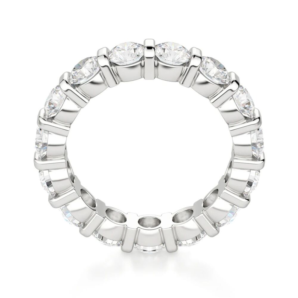 Round Cut Bar Set Moissanite full Eternity Promise Band